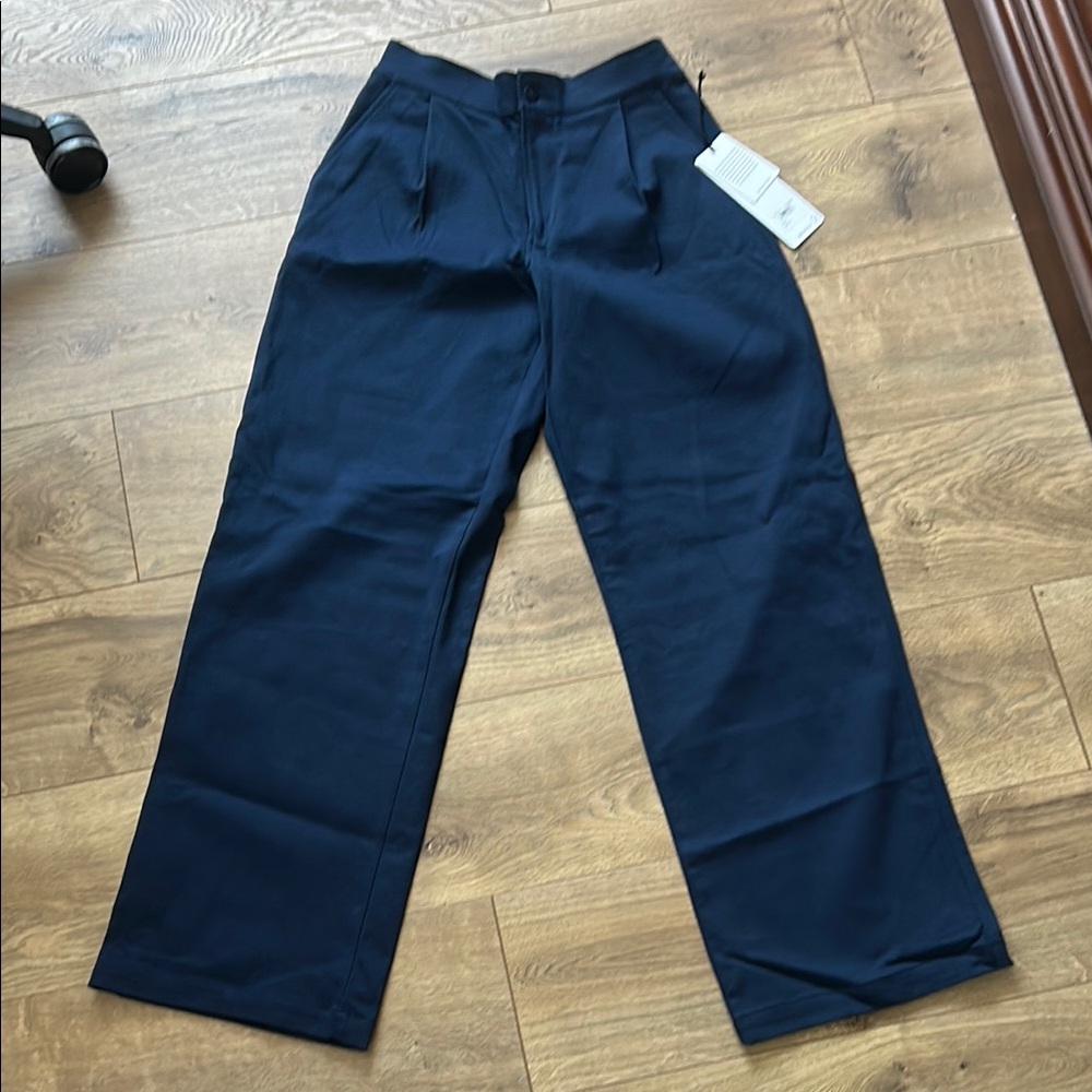 ALO Women's Navy Road Trip Trouser Wide Leg Pants